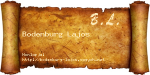 Bodenburg Lajos névjegykártya